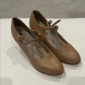 Capezio Brown T-Strap Flats